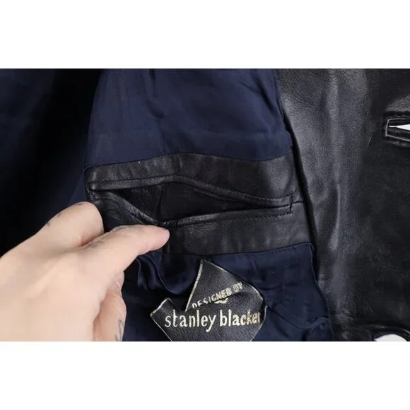 Vtg 70s Streetwear Mens 40 Distressed Safari Bush Leather Shirt Jacket Shacket